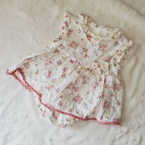 Shabby Chic Ruffled Floral Romper Dress